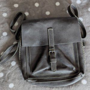 Roots leather mini backpack, grey